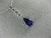 ESTATE 1.08CT DIAMOND & AAA AMETHYST 14KT WHITE GOLD 3D PEAR SHAPE HALO PENDANT