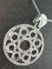 ESTATE LARGE 6.40CT DIAMOND 14KT WHITE GOLD 3D MULTI CIRCULAR FLOWER FUN PENDANT