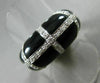 ESTATE WIDE .64CT DIAMOND & ONYX 18KT WHITE & YELLOW GOLD CRISS CROSS FUN RING