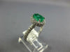 WIDE 2.05CT DIAMOND & AAA EMERALD 14KT WHITE GOLD 3D OVAL HALO ENGAGEMENT RING