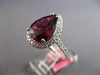 LARGE 6.01CT DIAMOND & AAA RHODOLITE 18KT WHITE GOLD PEAR SHAPE ENGAGEMENT RING
