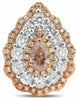GIA LARGE 2.07CT WHITE & PINK DIAMOND 18KT WHITE & ROSE GOLD 3D CLIP ON EARRINGS
