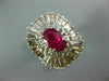 4.58CT WHITE & FANCY YELLOW DIAMOND & AAA RUBY 18KT WHITE GOLD BALLERINA RING