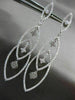 ESTATE LARGE 3.89CT DIAMOND 18KT WHITE GOLD 3D FLOWER TEAR DROP HANGING EARRINGS