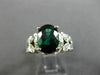 ESTATE LARGE 2.7CT DIAMOND & AAA GREEN TOURMALINE 14K WHITE GOLD ENGAGEMENT RING