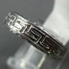 ESTATE 18KT WHITE GOLD 3D GREEK KEY FILIGREE WEDDING ANNIVERSARY RING #1516