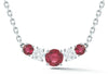 ESTATE .91CT DIAMOND & AAA RUBY 14KT WHITE GOLD 5 STONE GRADUATING LOVE NECKLACE