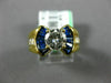 ESTATE 1.85CT DIAMOND & AAA SAPPHIRE 18KT YELLOW GOLD 3D CHANNEL ENGAGEMENT RING