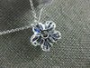 ESTATE 1.99CT DIAMOND & AAA SAPPHIRE 18KT WHITE GOLD 3D FLOWER FILIGREE PENDANT