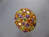 ESTATE LARGE AAA MULTI GEM 14KT YELLOW GOLD 3D CLUSTER FLOWER OVAL FUN RING