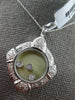 ESTATE LARGE .43CT DIAMOND & AAA ONYX 18KT WHITE GOLD FILIGREE FLOATING PENDANT