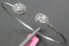 .43CT DIAMOND 18K WHITE GOLD ROUND & BAGUETTE INVISIBLE FLEXIBLE BANGLE BRACELET