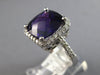 LARGE 6.03CT DIAMOND & AAA AMETHYST 14KT WHITE GOLD 3D CUSHION & ROUND HALO RING