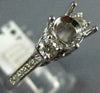 ESTATE WIDE .51CT DIAMOND 14K WHITE GOLD FLOWER SEMI MOUNT ENGAGEMENT RING 22187