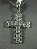 ESTATE LARGE .70CT DIAMOND 14KT WHITE GOLD CLASSIC FLORAL CROSS PENDANT #9926