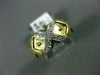 ESTATE WIDE .15CT DIAMOND 14KT YELLOW GOLD 3D CLASSIC TRIPLE X LOVE RING #2790