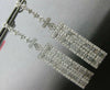 ESTATE EXTRA LARGE 4.72CT DIAMOND 18K WHITE GOLD 3D RECTANGULAR HANGING EARRINGS