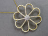 ESTATE EXTRA LARGE 2.85CT DIAMOND 18KT YELLOW GOLD FLOWER LOVE FLOATING PENDANT