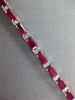 ESTATE 6.61CT DIAMOND & AAA RUBY 18K WHITE GOLD BAGUETTE & ROUND TENNIS BRACELET