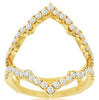ESTATE LARGE .75CT DIAMOND 14KT YELLOW GOLD 3D CLASSIC DOUBLE V INSERT RING
