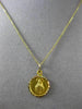 ANTIQUE 14KT YELLOW GOLD 3D HANDCRAFTED CIRCULAR CHRIST RELIGIOUS PENDANT #25001