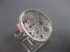 ESTATE LARGE .94CT DIAMOND 18K WHITE GOLD 3D CLASSIC OVAL SOLITAIRE WEB FUN RING