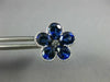 ESTATE LARGE 3.98CT DIAMOND & AAA SAPPHIRE 18KT WHITE GOLD FLOWER STUD EARRINGS