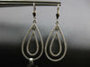 LARGE 1.60CT DIAMOND 14KT WHITE GOLD DOUBLE TEAR DROP LEVERBACK HANGING EARRINGS