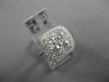 ESTATE LARGE 1.4CT DIAMOND 18K WHITE GOLD CLUSTER SQUARE ENGAGEMENT PROMISE RING