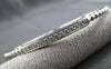 ESTATE .30CT DIAMOND 14KT WHITE GOLD BEAD 3D CLASSIC FLEXIBLE BANGLE BRACELET