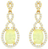 1.42CT DIAMOND & AAA OPAL 14K YELLOW GOLD OVAL & ROUND INFINITY HANGING EARRINGS