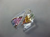 3.02CT DIAMOND & AAA RAINBOW SAPPHIRE 14KT WHITE GOLD CRISS CROSS INFINITY RING