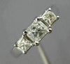 ESTATE .86CT DIAMOND 14KT WHITE GOLD 3 STONE PRINCESS LOVE ENGAGEMENT RING 25786