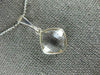 ESTATE AAA CRYSTAL 14KT WHITE GOLD 3D CLASSIC BEZEL CUSHION PENDANT