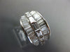 ESTATE LARGE 2.81CT DIAMOND 18KT WHITE GOLD 3D BAGUETTE CLASSIC ANNIVERSARY RING