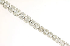 7.0CT DIAMOND 14KT WHITE GOLD 3D ROUND OVAL GRADUATING ETERNITY TENNIS BRACELET