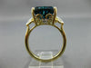 ESTATE LARGE 4.05CT DIAMOND & AAA BLUE TOPAZ 14KT YELLOW GOLD FILIGREE FUN RING