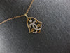 ESTATE .13CT DIAMOND 14KT ROSE GOLD 3D ROUND FILIGREE BELL FUN FLOATING PENDANT