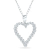 .20CT DIAMOND 14KT WHITE GOLD ROUND OPEN HEART SHARED PRONG FUN FLOATING PENDANT