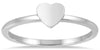 ESTATE 14KT WHITE GOLD 3D CLASSIC HEART SHAPE DAINTY FUN LOVE RING