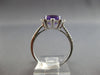 1.76CT DIAMOND & AAA AMETHYST 14K WHITE GOLD ROUND HALO SUNBURST FLOWER FUN RING
