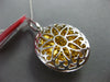 LARGE 2.71CT WHITE & FANCY YELLOW DIAMOND 18KT 2 TONE GOLD CLUSTER OVAL PENDANT