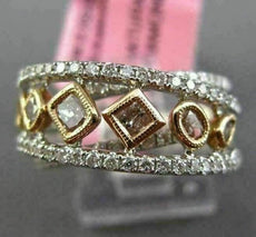 WIDE 1.15CT WHITE & PINK DIAMOND 18KT WHITE & ROSE GOLD 3D CRISS CROSS LOVE RING