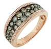 1.12CT WHITE & CHOCOLATE FANCY DIAMOND 14KT ROSE GOLD MULTI ROW ANNIVERSARY RING