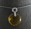 6.88CT DIAMOND & AAA CITRINE 14KT WHITE GOLD ROUND CIRCULAR FUN FLOATING PENDANT