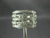 ESTATE WIDE 1.10CT DIAMOND 14KT WHITE GOLD 3D ETOILE MULTI ROW ANNIVERSARY RING