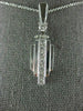 ESTATE LONG .39CT DIAMOND 14KT WHITE GOLD 3D HANGING PYRAMID PENDANT #1706