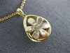 ESTATE .19CT DIAMOND 18KT YELLOW GOLD 3D FLOWER OPEN TEAR DROP PENDANT