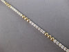 2.22CT DIAMOND 14KT 2 TONE GOLD ROUND PAST PRESENT FUTURE BEADED TENNIS BRACELET