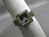 ESTATE .37CT WHITE & CHOCOLATE FANCY DIAMOND 14K WHITE GOLD SQUARE FLOATING RING